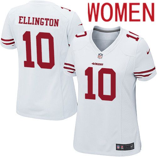 Women San Francisco 49ers #10 Bruce Ellington Nike White Team Color Game NFL Jersey